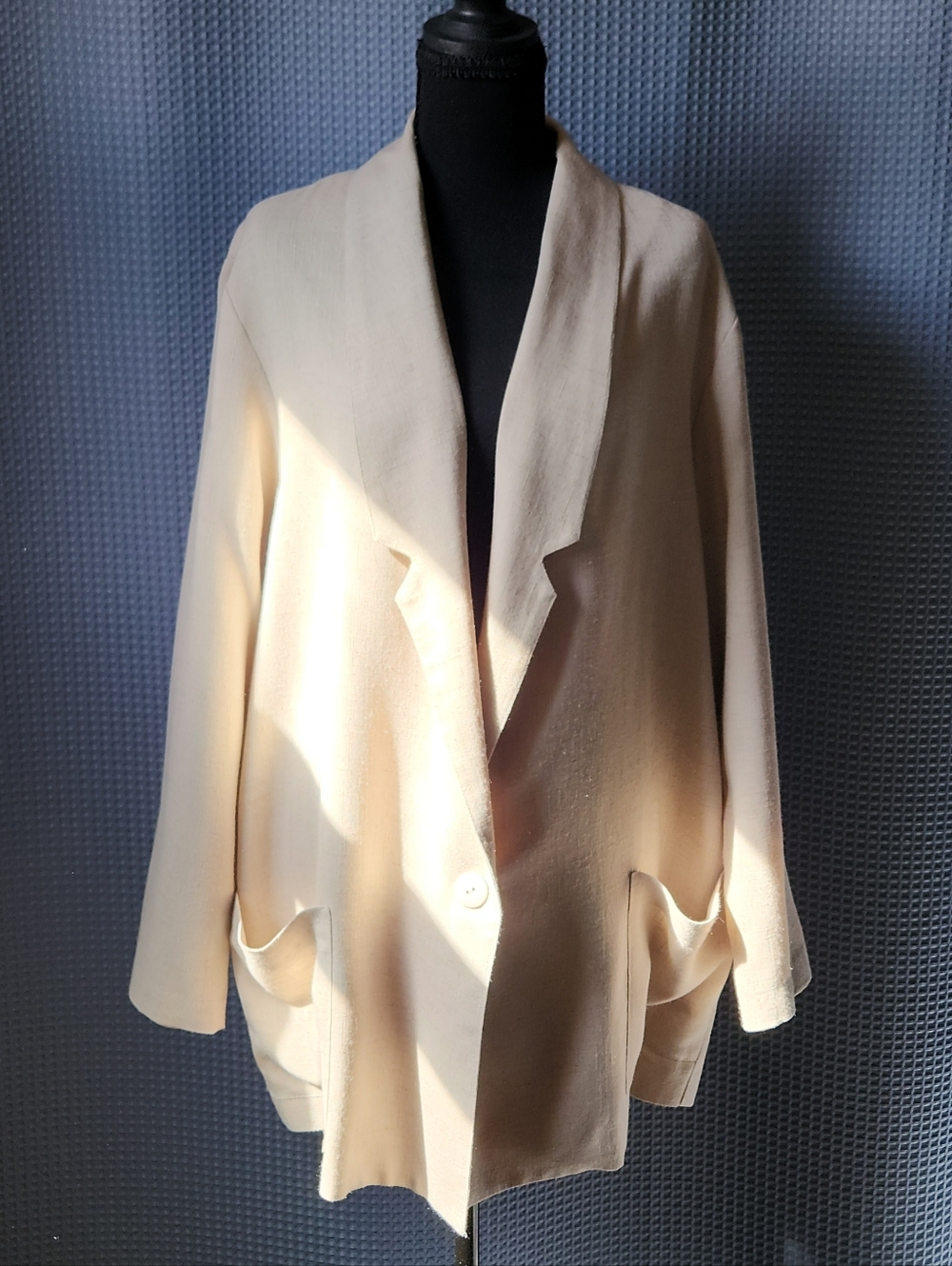 Vintage Joanna Cream Single-Button Blazer - Size XL
